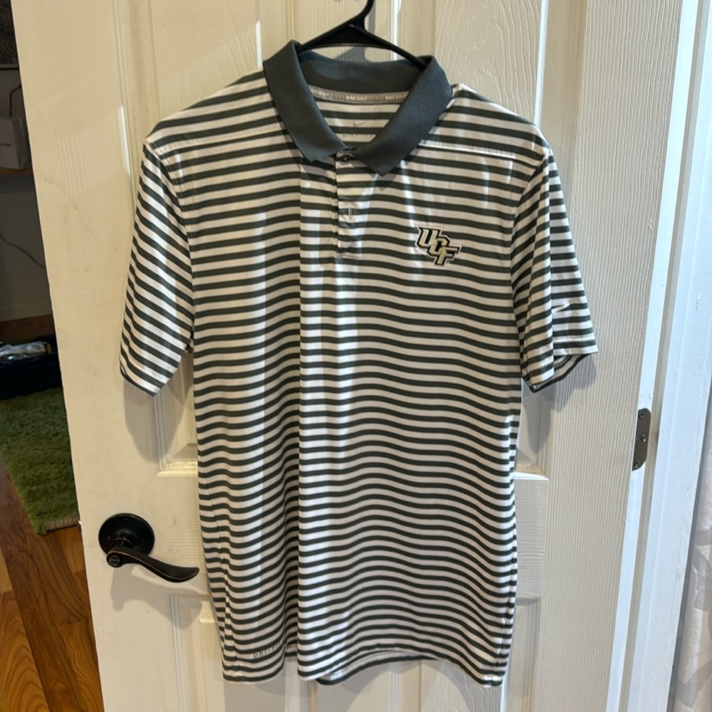 Ucf striped golf polo sz m